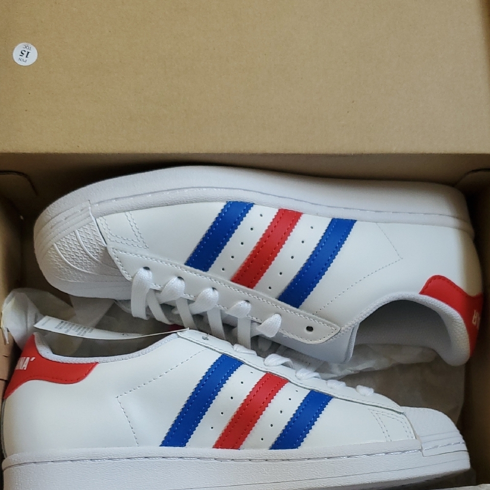 Adidas White and Red Classic Sneakers